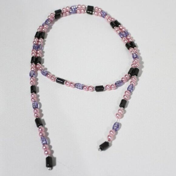 Hawaiian Volcanic Lava Magnetic Pink Purple Necklace / Bracelet - Picture 10 of 12